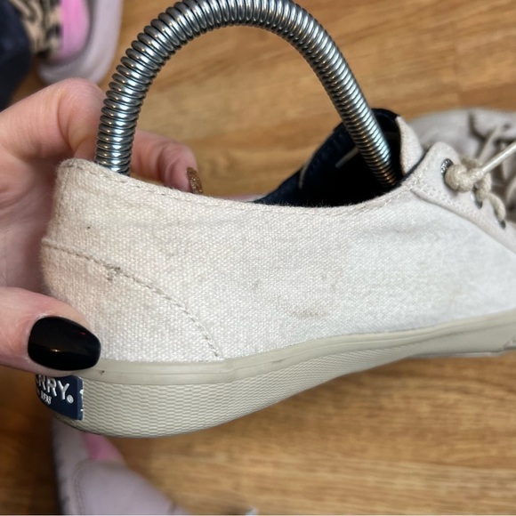 Sperry Top Sider Womens Brushed Canvas Light Beige Fashion Sneaker Size 8 - Picture 9 of 11